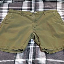 Arizona Jean Co Men's Green Chino Shorts Classic Fit Flat Front Zip Pockets picture