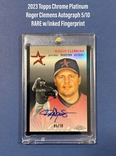 RARE 2023 Topps Chrome Platinum Roger Clemens Auto Black  5/10 Inch Epic Card picture