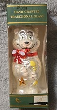 Kurt Adler- Vintage Hand Crafted Traditional Glass Ornament - Cat holding fish picture
