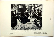 c1920-30s Adoration Of The Shepherds Half Tone Print Hugo Van Der Goes Antique picture