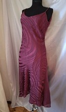 Y2K Monsoon Silk Burnout Velvet Devore Fairy Maxi Dress Plum Purple Swirl US14 picture