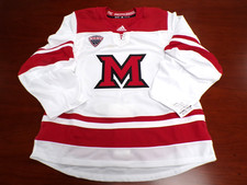 NEW ADIDAS AUTHENTIC NCAA MIAMI OF OHIO WHITE HOCKEY GAME JERSEY SIZE 50 picture