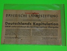 Bayerische Landeszeitung German Newspaper May 18, 1945 WWII Germany Surrenders picture