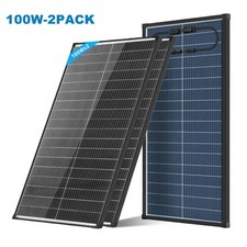 AeternaSol 2Pack 100W Bifacial Solar Panel 200W N-Type Mono PV RV Home Off-Grid picture