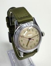 Vintage Timex 1954 US Time Mens Watch  Chrome Works Runs Military Field USA 50s picture