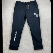 NWT Ariat Compton Cowboys Joggers Mens XL Black Cold Series Fleece Sweatpants picture