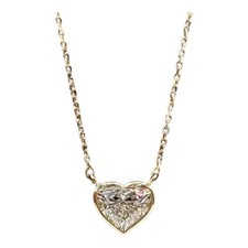 GIA 0.80ct E VS2 Heart Diamond Necklace 14K Yellow Gold picture