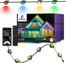 APPECK Permanent Outdoor Lights 100ft with 72 LEDs Smart RGBW String Lights W... picture