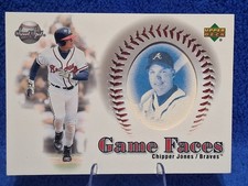 2002 Game Face BLUE Portrait Chipper Jones RARE 90s/00s SP Insert /100 Print Run picture