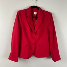 J. Crew Factory Tailored Blazer Jacket CG368 Red 10P Button Front picture