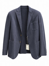 Ermenegildo Zegna Mens Solid Trim Fit Pique Jersey Blazer Jacket 56R 44R NWT picture
