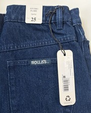Rolla’s Studio Flare Lou Jeans Dark Vintage Blue Flare Leg Denim R43J29 Size 25 picture