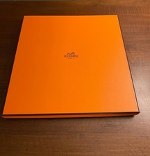 Hermes Scarf Box w/ ribbon & original shipping box EMPTY about 9.25 x 0.75 in. picture