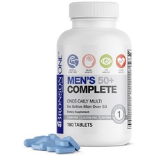 Bronson ONE Daily Men's 50+ Complete MultiVitamin MultiMineral, 180 Tablets picture