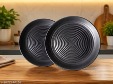 Premium Black Melamine Square Snack Plates Wave Textured Side Plates picture