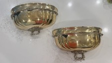 2 Antique Georgian English Silver Plate Meat Dome Wall Pocket Planters 18.75” picture