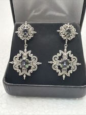Stunning Designer Custom Made Drop & Dangle Earrings Gemstone Estate Find picture