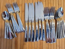 LENOX AUTUMN GOLD 18/8 Korea 30 Pieces Stainless/Gold Accent Flatware Set For 6. picture