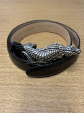 1995 VTG Y2K Brighton Leather Embossed Belt Alligator Buckle Womens LARGE 36503 picture