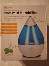Crane Droplet Ultrasonic Cool Mist Humidifier 0.5 Gallon Tank Blue and White  picture