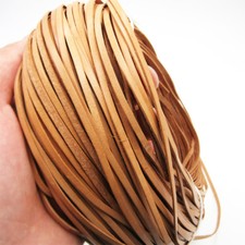 3mm Flat Cow Real Leather High Quality Finding Cord String Lace Rope ~ Natural picture
