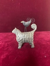The Country House Collection Resin Cat with Bird  on its Back  5” tall picture