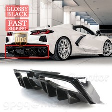 For Corvette C8 Z51 2020-2027 Gloss Black V3 Add-On Rear Bumper Diffuser Spoiler picture