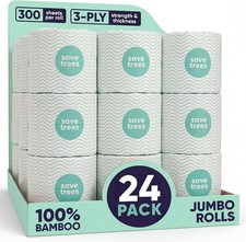 Save Trees Bamboo Toilet Paper -24 Rolls Of Septic Safe Organic Toilet Paper picture