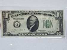 1928 B  GREEN SEAL $10 Federal Reserve Note UNCIRCULATED   Chicago picture