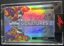 1/1 Pele Leaf Autograph Brazil Santos Pelé Geoff Hurst England Dual Auto Pele picture
