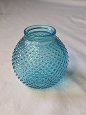 Vintage Fenton Small Aqua Blue Transparent  Round Bottle Vase 3 1/4