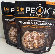 Peak Refuel 2 Biscuits & Sausage Gravy Freeze Dried Backpacking Hiking Camping picture