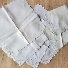 Vintage White Linen napkins 2 sets on is 4 other is 2 With delicate embroidery picture