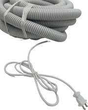 35' High Voltage Central Vacuum Hose w/ Pigtail Cord On Off Switch Crushproof picture