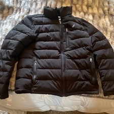 Nautica Men's Black/Gray Puffer Jacket Full Zip Stand-Up Collar L/G picture
