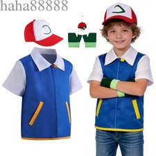 Kids Adults Trainer Anime Ash Ketchum Costume for Halloween Party Cosplay Outfit picture