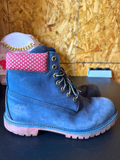 Timberland x villa Men’s Blue Lace-Up Ankle Leather Boots 9.5M Lined Round Toe picture