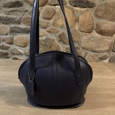 Vintage Coach 9089 Asheville Bowler Navy Blue Leather Handbag  picture