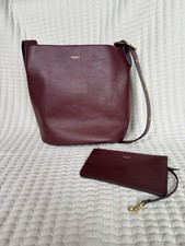 Coach Bleecker Bucket Bag CCC23 Merlot Burgundy Leather Removable Pouch Dust Bag picture