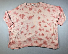 Wonderly Womens 4X Tie Dye Oversized Pullover Sweater Peach Coral Dolman Sleeve picture