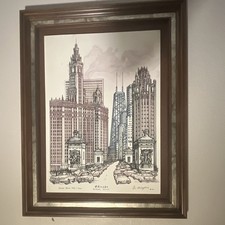 Chicago Eugene Andreyev Art 1982 Chicago Etching Marble/onyx picture