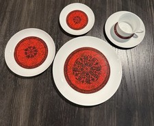 Block Bidasoa Spain Espana Flamenco Red Dinner, Bread, Dessert Plus Cup & Saucer picture
