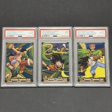 PSA Sequential 3 Card Set Dragon Ball x One Piece Morinaga 40th Luffy Goku picture