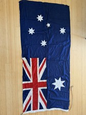 Vintage Australian Flag 6 x 3 ft Sewn Wool Bunting Applique Stars Blue Ensign picture