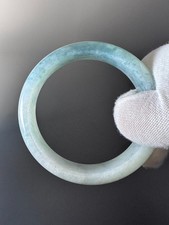 Certified Grade A Jadeite Bangle 60.4mm Icy light green Natural Jade Bracelet picture