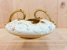 Wedgwood Creamware Pierced & Gilt Two-Handled Basket, Harry Barnard, ca.1900 picture