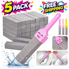 5 Pack Pumice Stone with Long Handle Toilet Bowl Ring Cleaner Limescale Remover picture