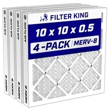 Filter King 10x10x0.5 Air Filter MERV 8, AC Furnace Filters (4-Pack) picture