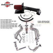 For 99-06 GMC/Chevy 4.8/5.3 V8 4'' Cold Air Intake Pipe & Exhaust Tube Pipe Kits picture