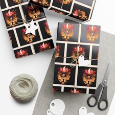 LOTR Wrapping Paper, Balrog Inspired Fiery Ring Design, Balrog vs Gandalf  picture